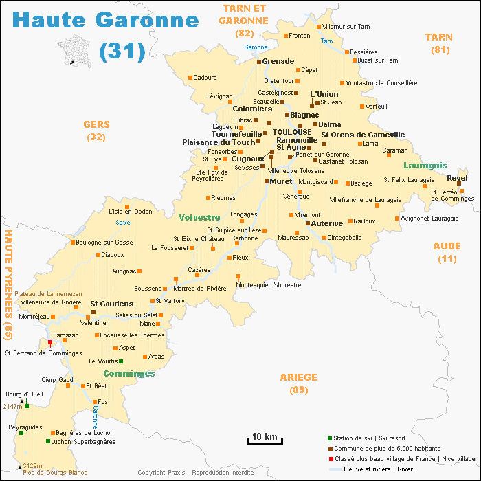 Carte de Haute Garonne