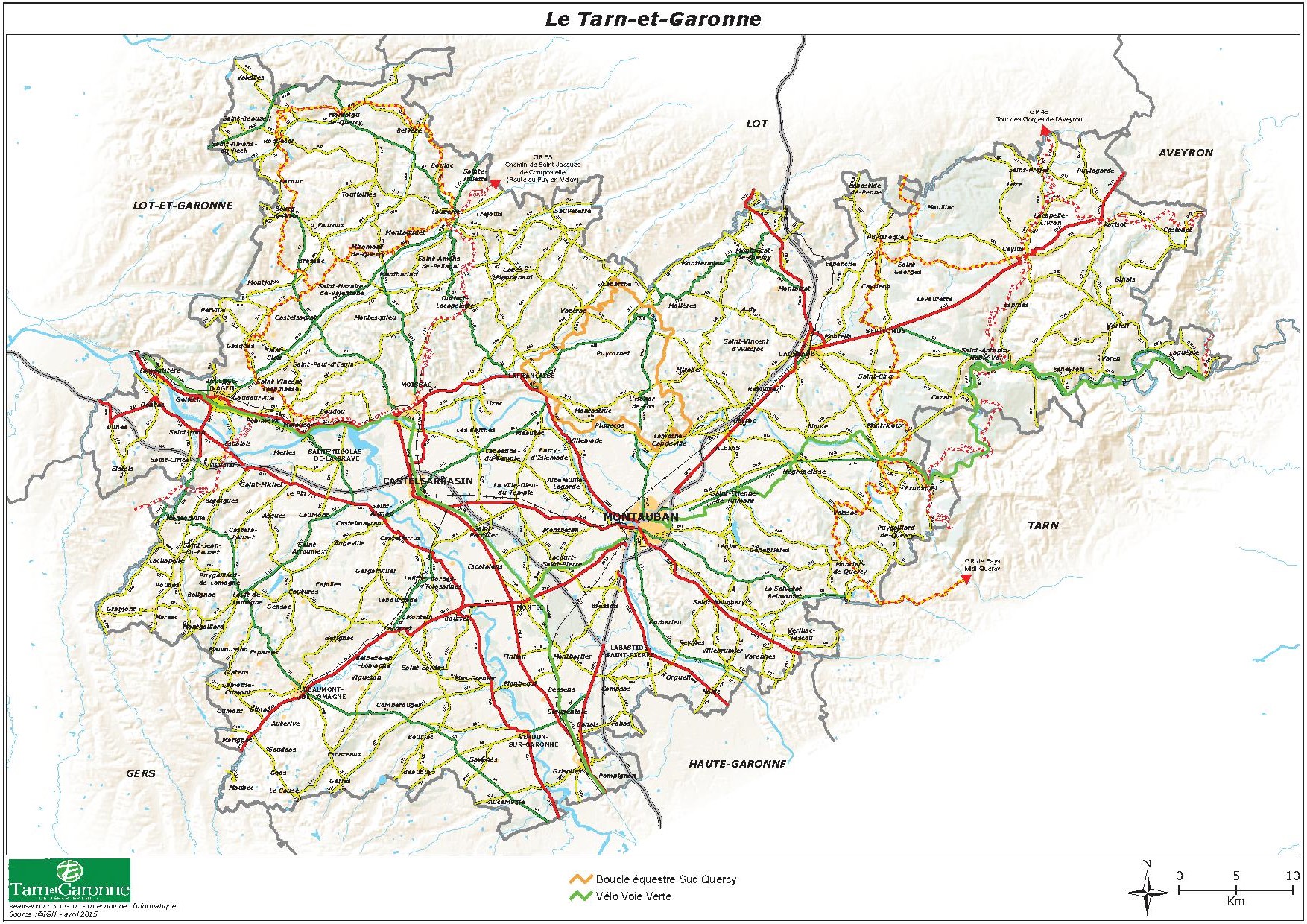 Carte du Tarn et Garonne